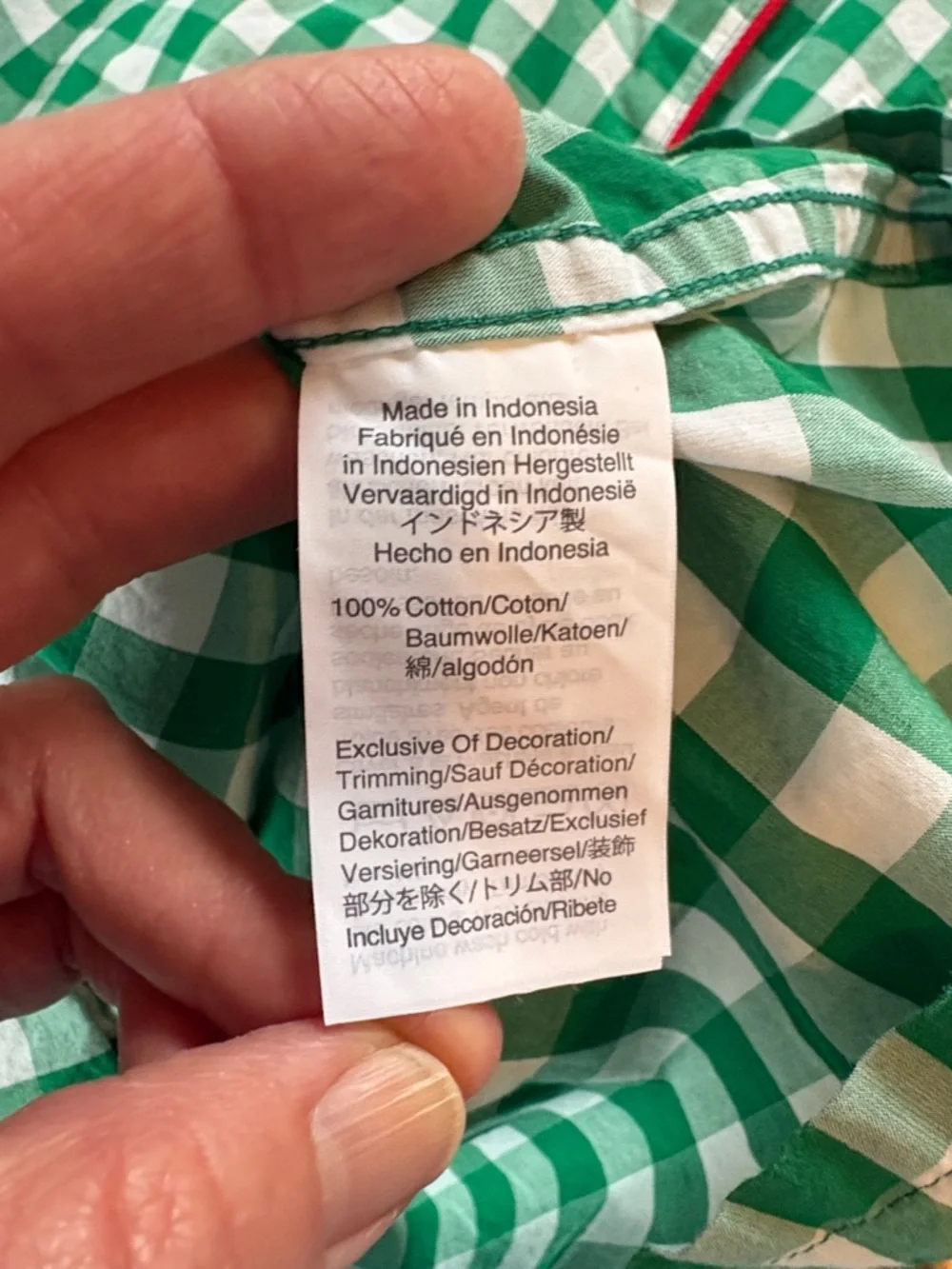 J Crew sz XS green and white gingham pajama set - Picture 8 of 10